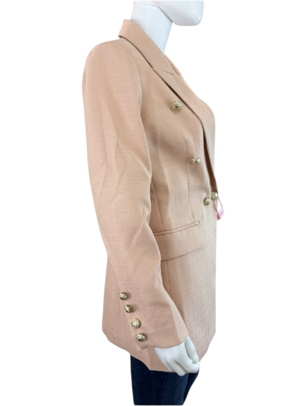 Belle & Bloom NWT Blush Pink Princess Polina Tweed Blazer Size L C0769 - Picture 4 of 13